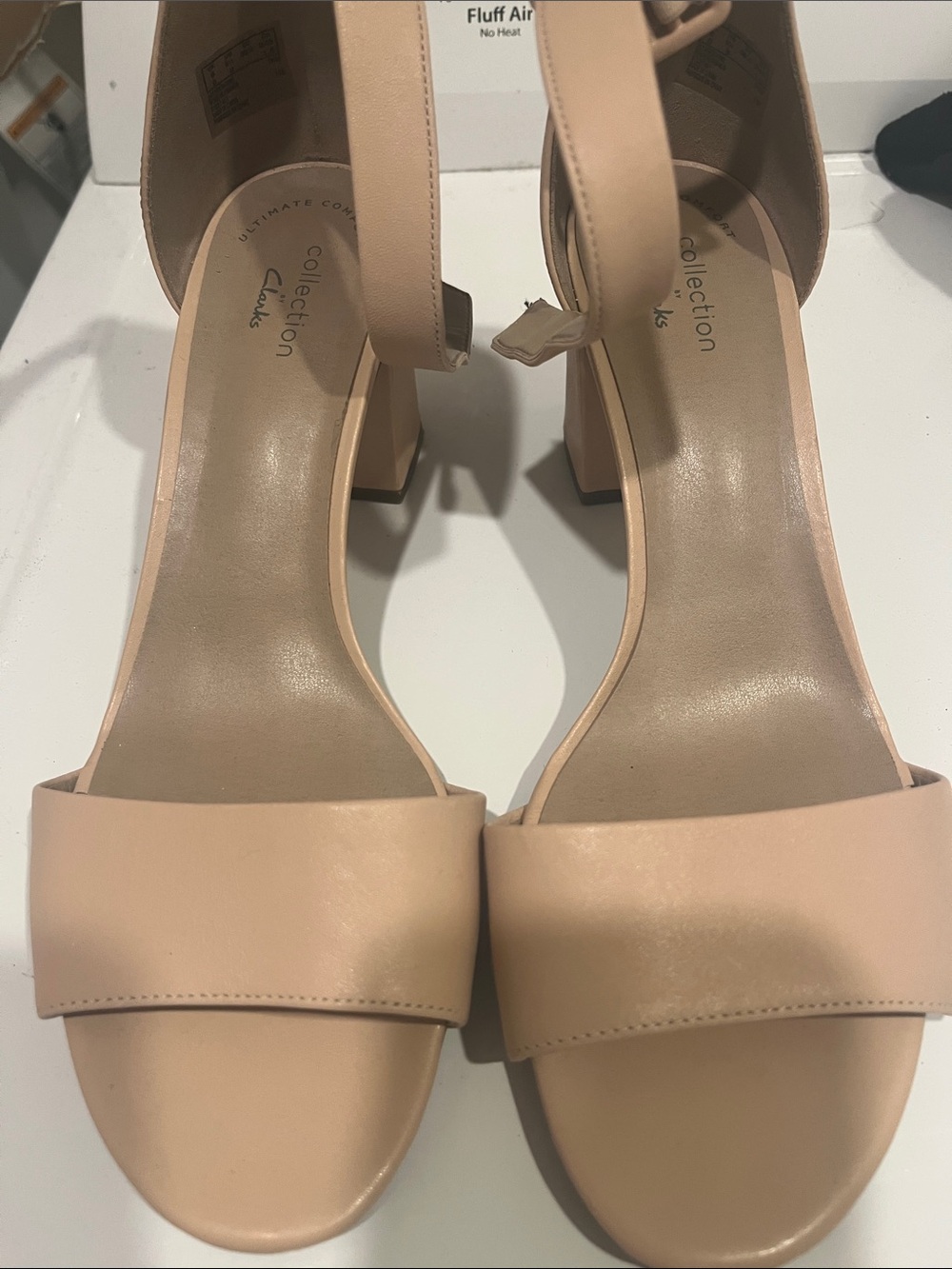 Clarks Collection Nude Block Heel Sandals